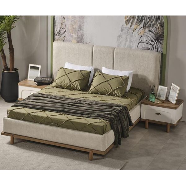Letto Moderno Letto Imbottito Legno Lusso Camera Da Letto Design Letti Tessile Velluto-image