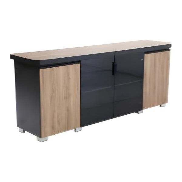 Elegante Schedario Marrone Grigio Mobili Ufficio Legno Ambiente Di Lavoro-image