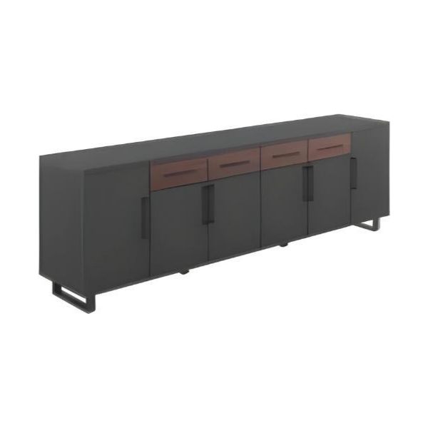 Elegante Schedario Nero Marrone Mobili Da Ufficio Armadio Da Ufficio In Legno-image