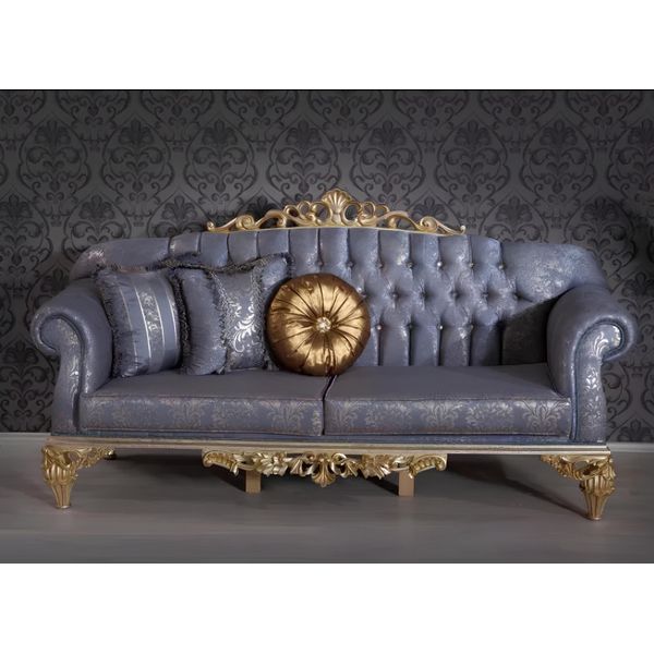 Divano 3 Posti Divano Chesterfield Rivestimento Tessile Divano Design Moderno Nuovo-image
