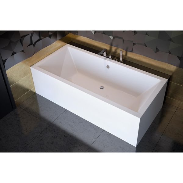 Vasca Da Bagno Angolare Bagno Vasche Da Bagno Angolari Rettangolari Vasca Da Bagno Arrotondata Bianca Nuovo-image