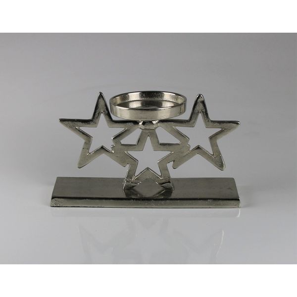 KerzenstäNder Am Design "Aus Aluminium", Silber, B:12Cm H:24Cm, Aluminium, Kerzenhalter, Bxh: 12X24 Cm-image