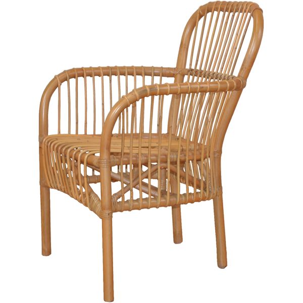 Esszimmersessel, Gelb (Honigfarben, Ohne Sitzkissen), B:60Cm H:85Cm T:65Cm, Hofmann Living And More, Sessel, Esszimmerstuhl Rattanstuhl, Handgeflochten-image