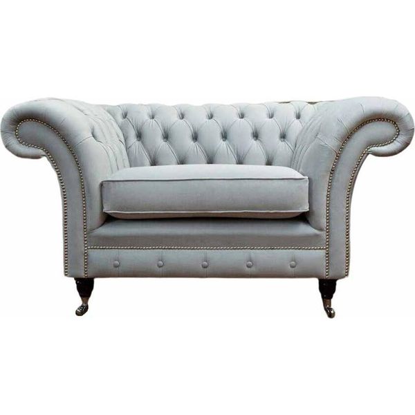 Poltrona Tappezzeria Divano Tessile Chesterfield Divani 1 Posto Monoposto Grigio-image