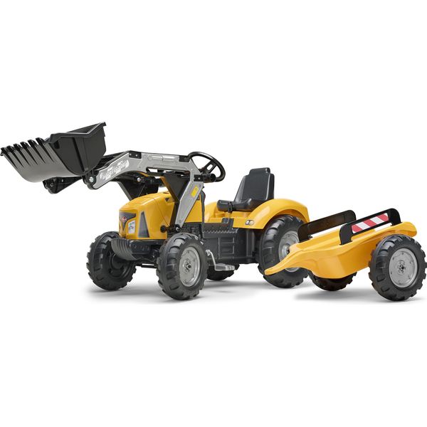 Falk Trattore A Pedali Super Loader 2054AM Con Caricatore E Rimorchio - Giallo-image