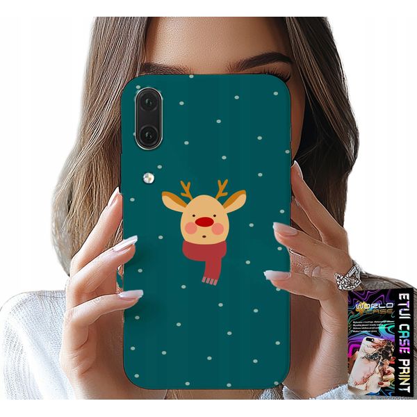 Custodia Per Huawei P20 - Renna Su Sfondo Verde Motivi Natalizi-image