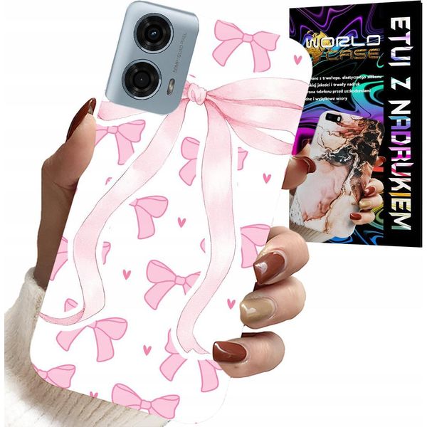 Custodia Per Motorola G24 / G04 - Nastri Rosa Nastro Modelli Alla Moda Custodia-image