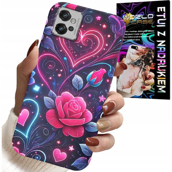 Custodia Per Motorola G32 - Cuore, Rosa, Adolescente Custodia + Pellicola Protettiva-image