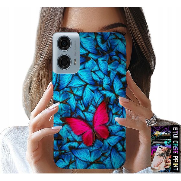 Custodia Per Motorola Moto G35 - Farfalle Blu, Farfalla, Motivi Femminili-image