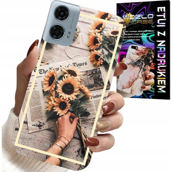 Custodia Per Motorola G34 5G - Motivo Floreale Girasoli Girasoli-image