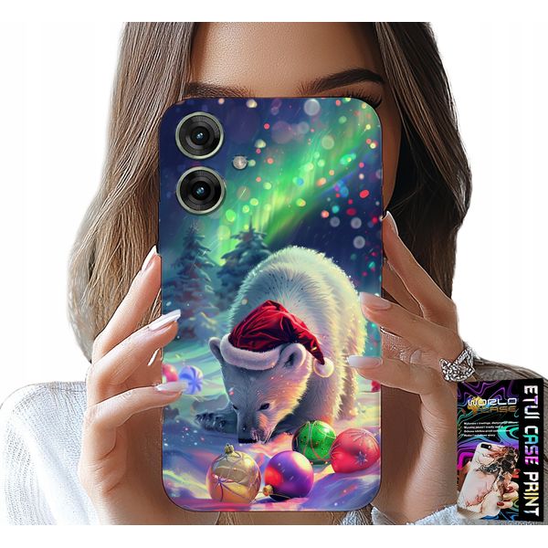 Custodia Per Motorola Moto G55 - Orso Natalizio Bombki Case + Pellicola Protettiva-image