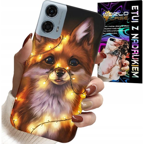 Custodia Per Motorola Moto G35 - Dolce Volpe Animali Della Foresta Custodia + Vetro-image