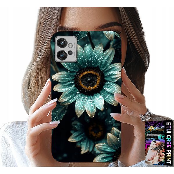 Custodia Per Motorola G32 - Gerbera Blu, Margherita, Fiore + Pellicola Protettiva-image