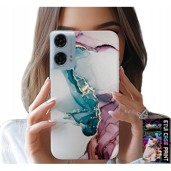 Custodia Per Motorola G24 / G04 - Elegante Marmorizzata Alla Moda Femminile-image