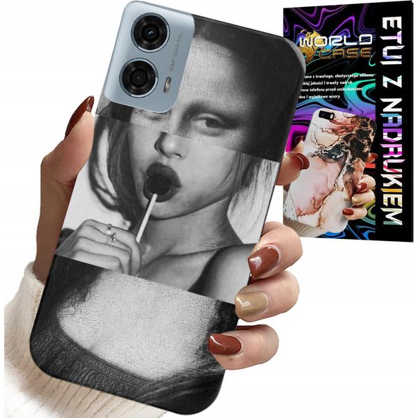 Custodia Per Motorola G24 / G04 - Mona Lisa Con Lecca-Lecca Modelli Alla Moda Custodia-image