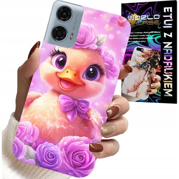 Custodia Per Motorola Moto G85 5G - Dolce Anatroccolo, Anatra Su Sfondo Rosa-image