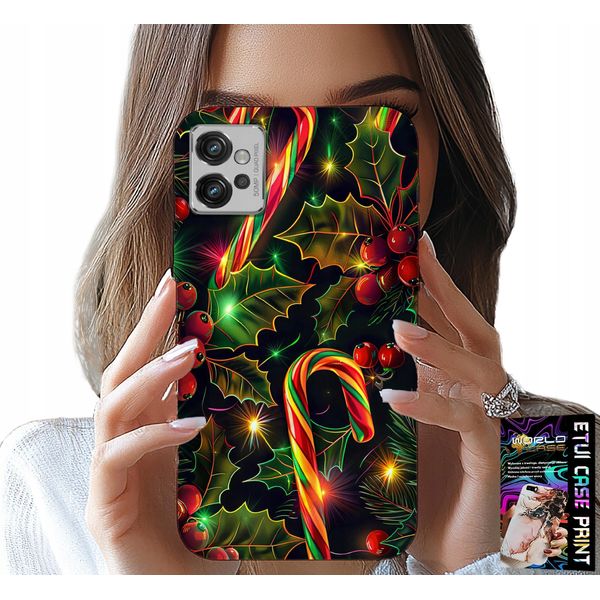 Custodia Per Motorola G32 - Bastoncino Di Zucchero, Vischio, Albero Di Natale + Pellicola Protettiva-image