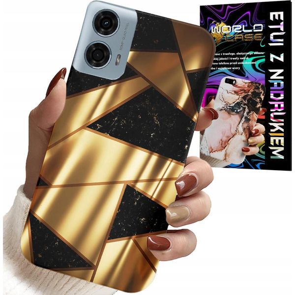 Custodia Per Motorola Moto G85 5G - Eleganti Motivi Dorati + Pellicola Protettiva Hydro-image