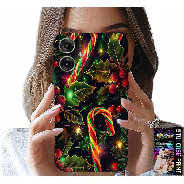 Custodia Per Motorola Moto G55 - Bastoncino Di Zucchero, Vischio, Albero Di Natale + Vetro-image