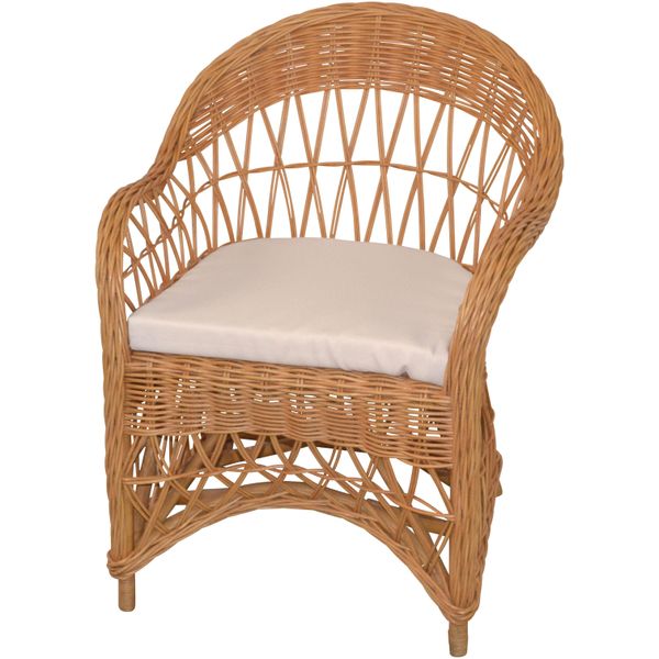 Relaxsessel, Gelb (Honigfarben, Mit Sitzkissen), B:65Cm H:85Cm T:65Cm, Bezug 100% Polyester, Hofmann Living And More, Sessel, Relaxsessel, Handgeflochten-image