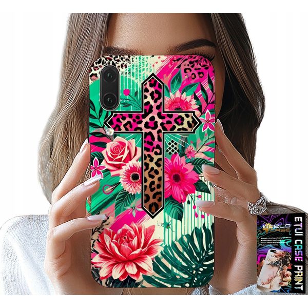 Custodia Per Huawei P20 - Croce, Rosa Cristianesimo Gesù Retro-image