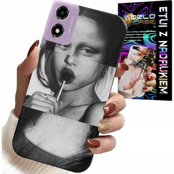 Custodia Per Motorola Moto E14 - Mona Lisa Con Lecca-Lecca Modelli Alla Moda Custodia-image