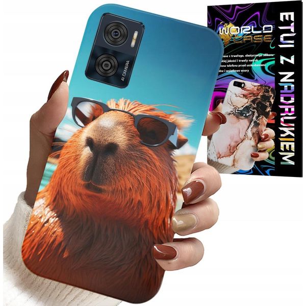 Custodia Per Motorola Moto E22 / E22I - Dolce Capibara, Custodia Capibara + Vetro-image