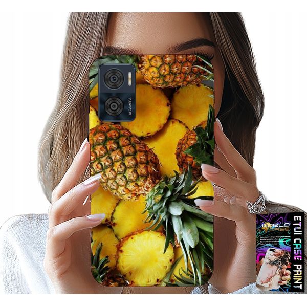 Custodia Per Motorola Moto E22 / E22I - Custodia Ananas Fruttato + Vetro-image