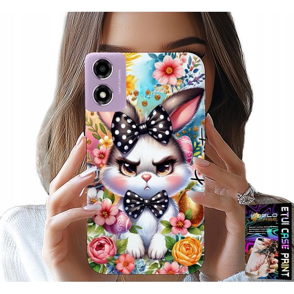 Custodia Per Motorola Moto E14 - Coniglio Pasquale, Lepre, Uova + Vetro-image