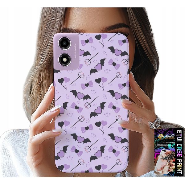 Custodia Per Motorola Moto E14 - Modelli Alla Moda Forche Cuori Fiocchi Fiocco-image