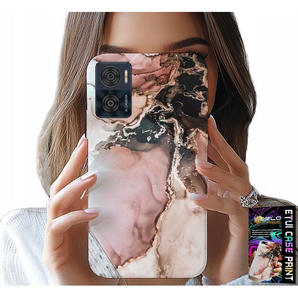 Custodia Per Motorola Moto E22 / E22I - Elegante Marmorizzato Motivi Alla Moda + Vetro-image