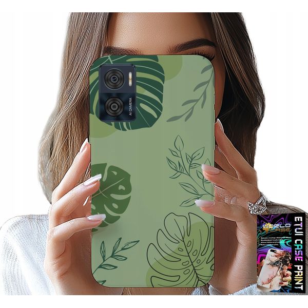Custodia Per Motorola Moto E22 / E22I - Motivi Floreali Con Foglie Verdi-image