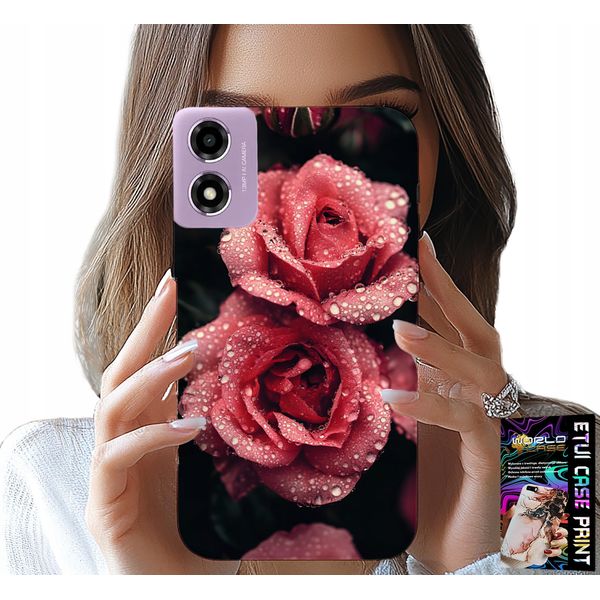 Custodia Per Motorola Moto E14 - Bellissime Rose Rosa, Motivi Floreali, Custodia-image