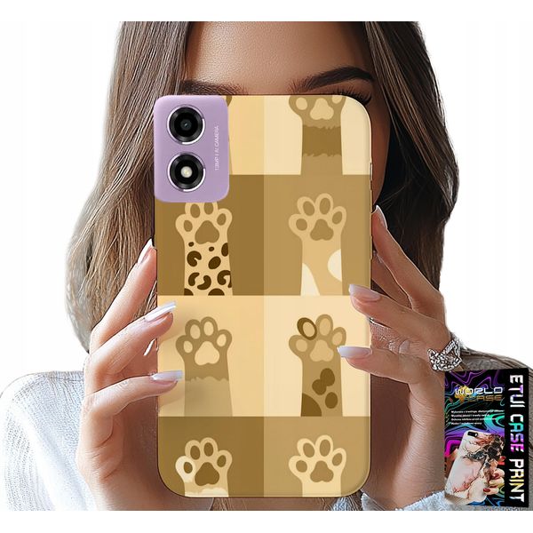 Custodia Per Motorola Moto E14 - Love Cat, Motivi Con Gatti, Zampe Di Gatto-image