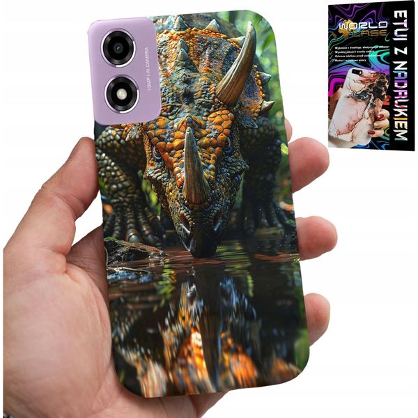 Custodia Per Motorola Moto E14 - Dino Dinosauro Triceratops Custodia-image