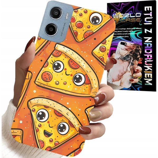 Custodia Per Motorola E15 / G05 - Custodia Con Simpatiche Pizze Sorridenti + Pellicola Protettiva-image