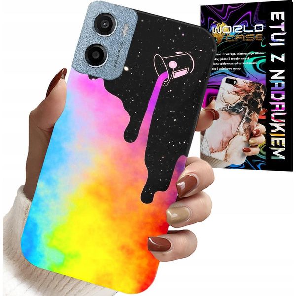 Custodia Per Motorola E15 / G05 - Motivi Colorati Arcobaleno, Vernice + Pellicola-image