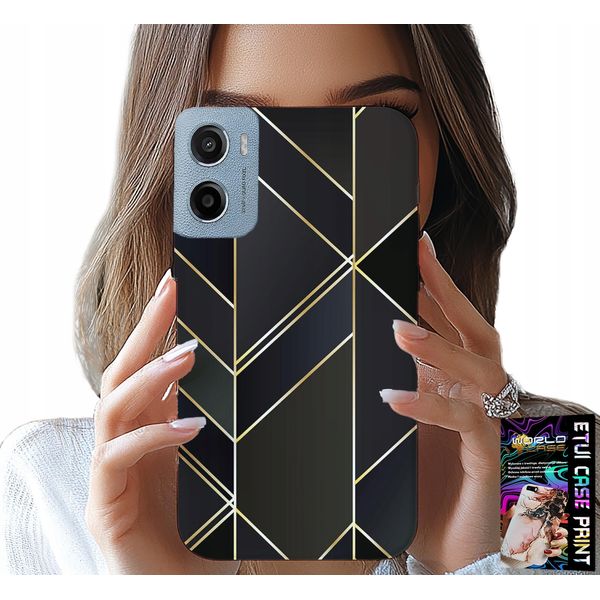 Custodia Per Motorola E15 / G05 - Cornici Dorate, Motivi Eleganti + Pellicola Protettiva-image