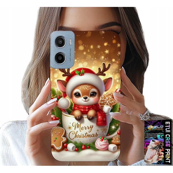 Custodia Per Motorola E15 / G05 - Reniferek Dolce Renna Motivo Natalizio-image