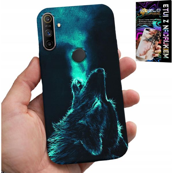 Custodia Per Realme C3 - Lupo Lupi Branco Fantastici Disegni Custodia-image