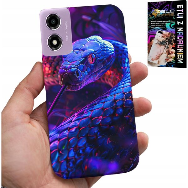 Custodia Per Motorola Moto E14 - Serpente Cobra Serpente A Sonagli Rettili Custodia + Pellicola Protettiva-image