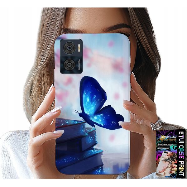 Custodia Per Motorola Moto E22 / E22I - Farfalla Blu, Farfalla, Motivi Femminili-image