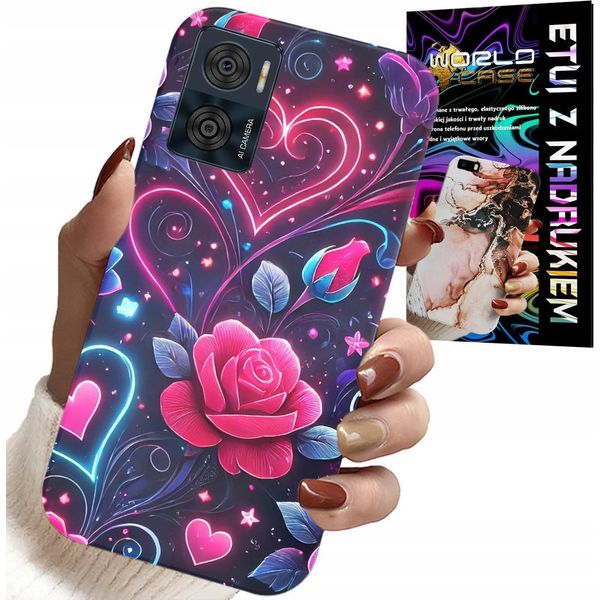 Custodia Per Motorola Moto E22 / E22I - Cuore, Rosa, Adolescente Custodia + Vetro-image