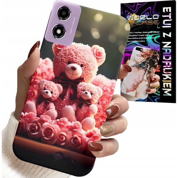 Custodia Per Motorola Moto E14 - Famiglia Di Orsacchiotti Rosa Regalo + Pellicola Protettiva-image
