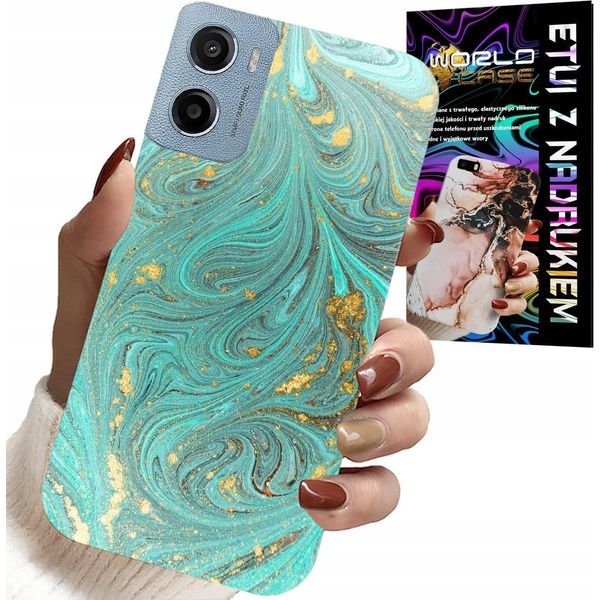 Custodia Per Motorola E15 / G05 - Motivi Marmorizzati + Pellicola In Idrogel-image
