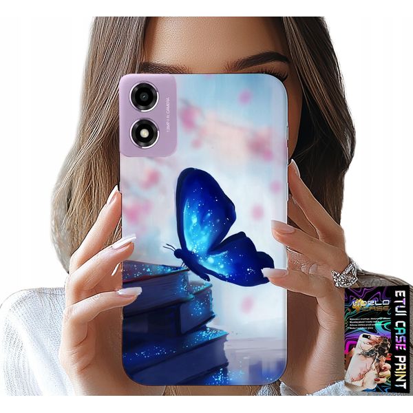 Custodia Per Motorola Moto E14 - Farfalla Blu, Farfalla, Motivi Femminili-image