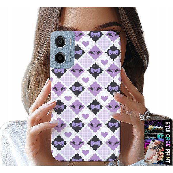 Custodia Per Motorola E15 / G05 - Cuori Alla Moda Fiocchi Fiocco + Pellicola Protettiva-image