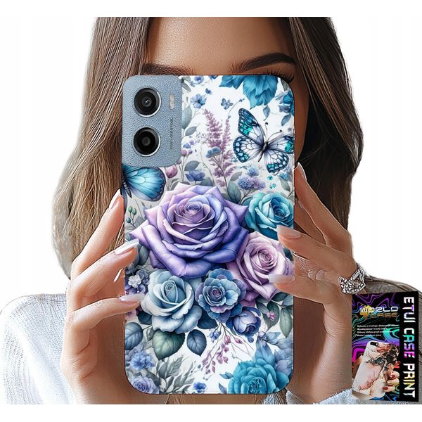 Custodia Per Motorola E15 / G05 - Motivi Floreali Fiori Di Rosa Custodia + Pellicola Protettiva-image
