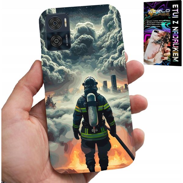Custodia Per Motorola Moto E22 / E22I - Vigili Del Fuoco Incendio Pompiere Custodia Case-image