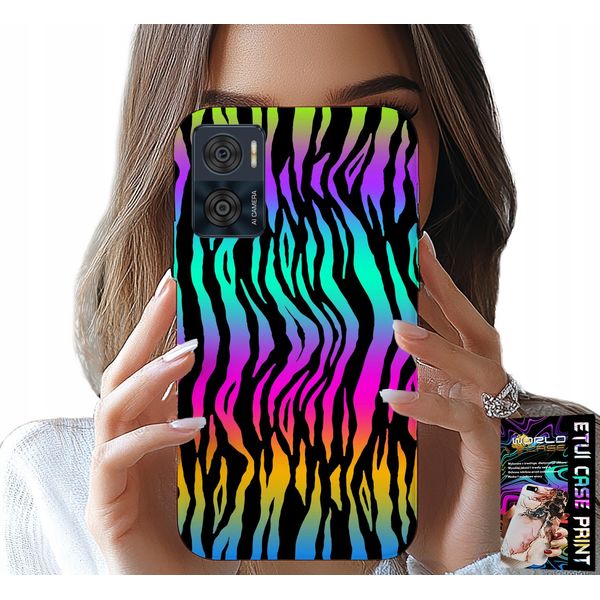 Custodia Per Motorola Moto E22 / E22I - Custodia Con Motivi Astratti Colorati + Pellicola Protettiva-image